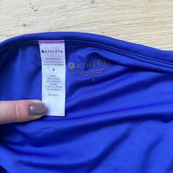 Athleta NWT Bra Cup Halter Bikini Top Set 34B/C & Clean Medium Bottom Sz S Blue - Picture 8 of 11